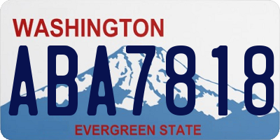 WA license plate ABA7818