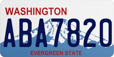 WA license plate ABA7820