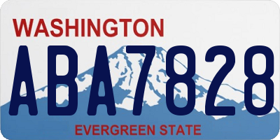 WA license plate ABA7828
