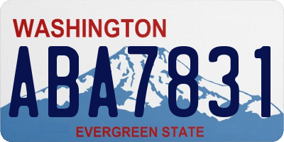 WA license plate ABA7831