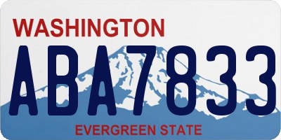 WA license plate ABA7833