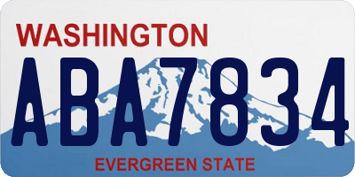 WA license plate ABA7834