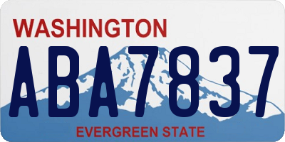 WA license plate ABA7837
