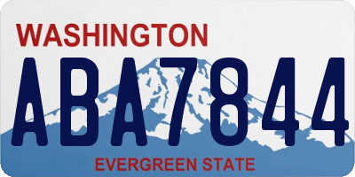 WA license plate ABA7844