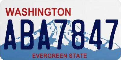 WA license plate ABA7847