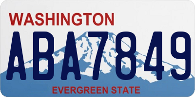 WA license plate ABA7849