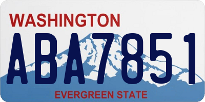 WA license plate ABA7851