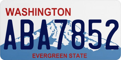 WA license plate ABA7852