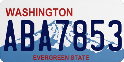 WA license plate ABA7853
