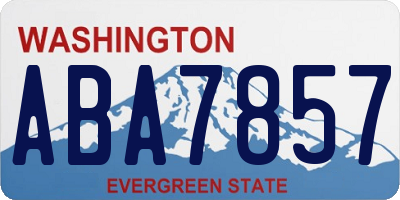 WA license plate ABA7857