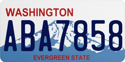 WA license plate ABA7858