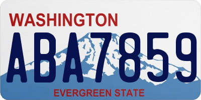 WA license plate ABA7859