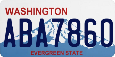 WA license plate ABA7860