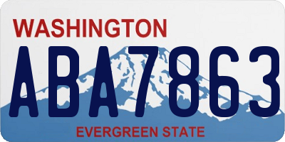WA license plate ABA7863