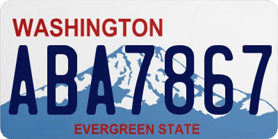 WA license plate ABA7867