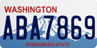 WA license plate ABA7869