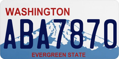 WA license plate ABA7870