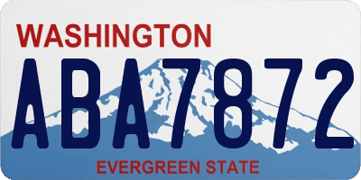 WA license plate ABA7872