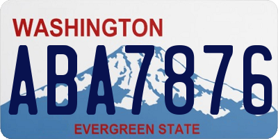 WA license plate ABA7876