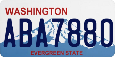 WA license plate ABA7880