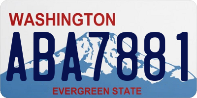 WA license plate ABA7881