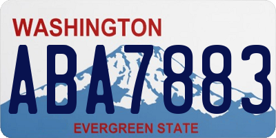 WA license plate ABA7883