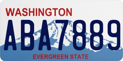 WA license plate ABA7889