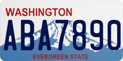 WA license plate ABA7890