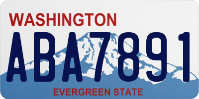 WA license plate ABA7891