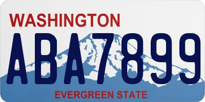 WA license plate ABA7899