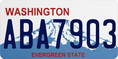 WA license plate ABA7903
