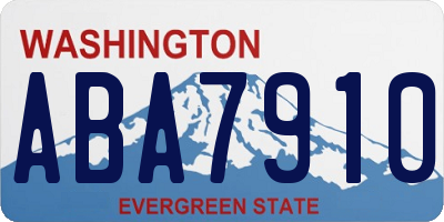 WA license plate ABA7910