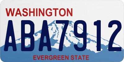 WA license plate ABA7912