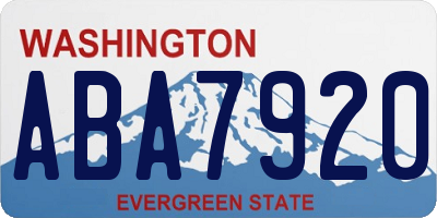 WA license plate ABA7920