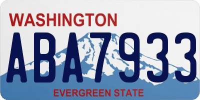 WA license plate ABA7933