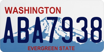 WA license plate ABA7938