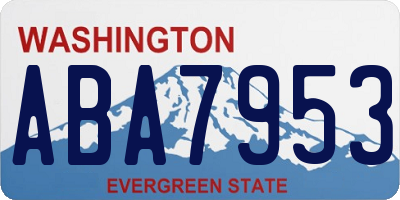 WA license plate ABA7953