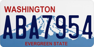 WA license plate ABA7954