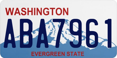 WA license plate ABA7961