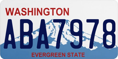 WA license plate ABA7978