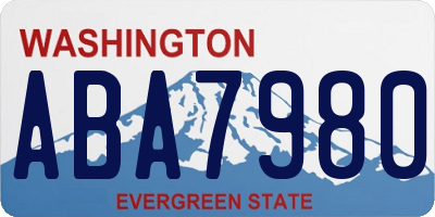WA license plate ABA7980
