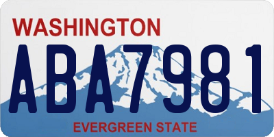 WA license plate ABA7981