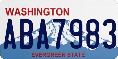 WA license plate ABA7983