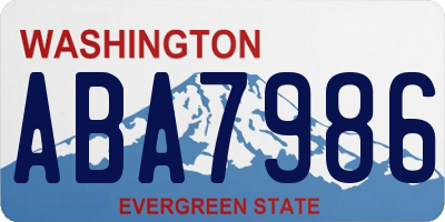 WA license plate ABA7986