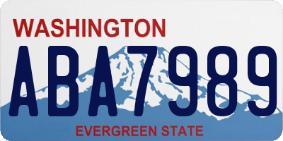 WA license plate ABA7989