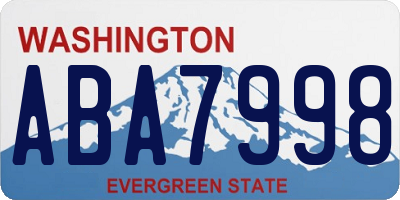 WA license plate ABA7998