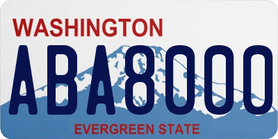 WA license plate ABA8000
