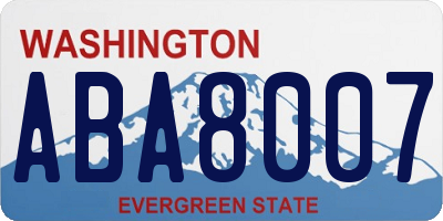 WA license plate ABA8007