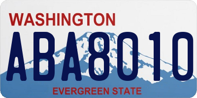 WA license plate ABA8010