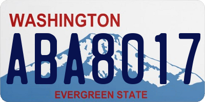 WA license plate ABA8017